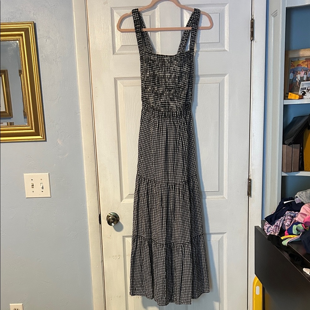 American Eagle Black and White Checkered Maxi Dress